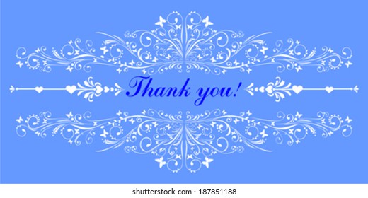 Thank you card. Vector illustration. 
