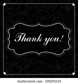 Thank you card. Vector illustration. 