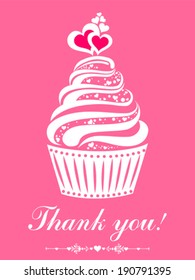 Thank you card. Vector illustration. 