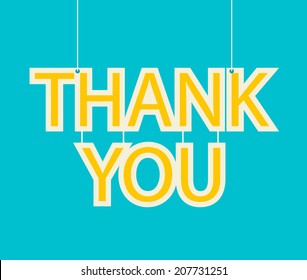 Thank you card, vector illustration