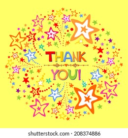 Thank you card. Vector Illustration 