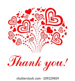 Thank you card. Vector illustration. 
