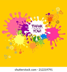 Thank you card. Vector illustration. 