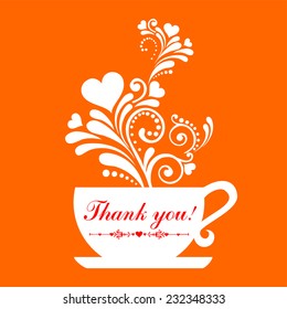 Thank you card. Vector illustration.