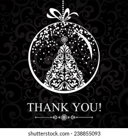 Thank you card. Vector illustration. 
