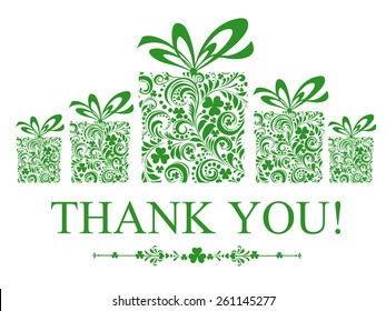 Thank you card. Vector illustration. 