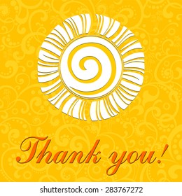 Thank you card. Vector illustration. 