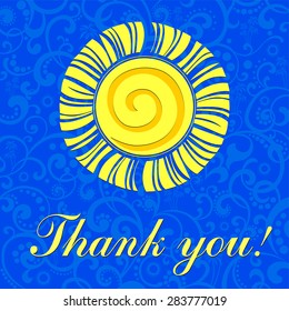 Thank you card. Vector illustration. 