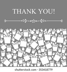 Thank you card. Vector illustration. 
