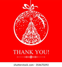 Thank you card. Vector illustration.