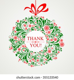 Thank you card. Vector illustration.