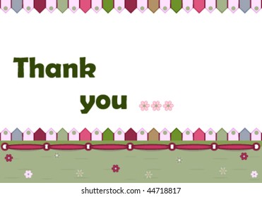 Thank you card - vector illustration, EPS AI8, all elements layered and grouped. Isolated on white for easy editing.