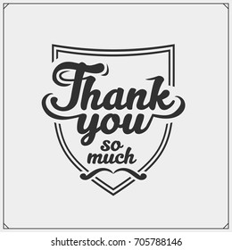 Thank you card. Vector illustration.