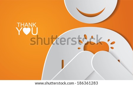 Thank you card. Vector illustration.