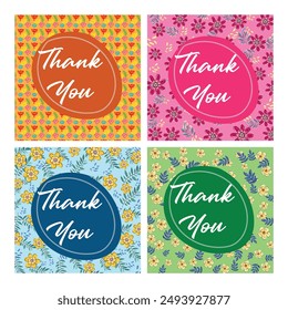 thank you card vector set design