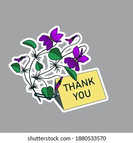 Thank you - card. Vector stock illustration eps10.