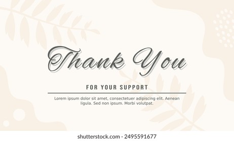 Thank You Card Vector. Thank You for Your Support.