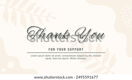 Thank You Card Vector. Thank You for Your Support.