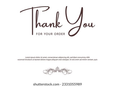 Thank you Card. Thank you for your order compliment card design. illustration vector. Easy to editable file.