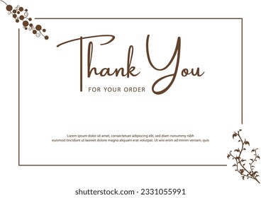 Thank you Card. Thank you for your order compliment card design. illustration vector. Easy to editable file.