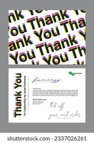 Thank you card. Thank you for your order card template for your customers. Compliment card design eps vector