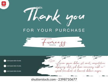 Thank you card. Thank you for your order, purchase compliment card vector artwork.