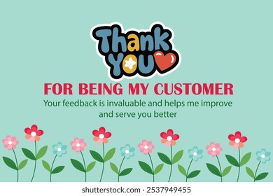 Thank you Card. Thank you for your order compliment card design. illustration vector. Easy to editable file.