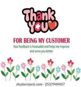 Thank you Card. Thank you for your order compliment card design. illustration vector. Easy to editable file.