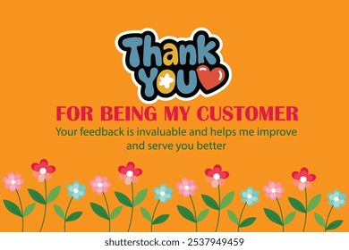 Thank you Card. Thank you for your order compliment card design. illustration vector. Easy to editable file.