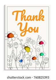 Thank You cards with doodle florals.