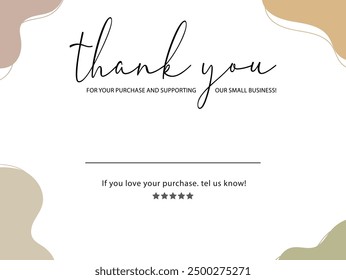Thank You Cards, Small Business Thank You For Your Order card design template illustration vector