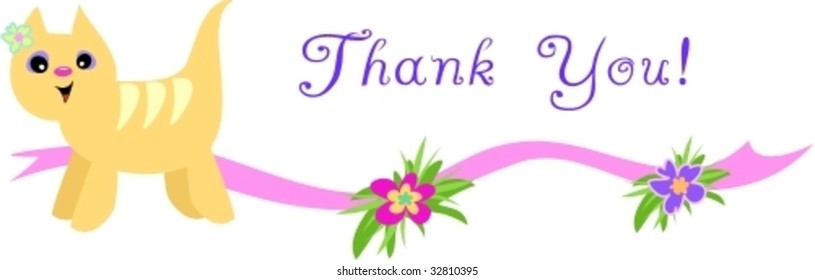 Thank You Cat Vector