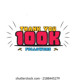 Thank you celebrate 100k followers graphic vector illustration