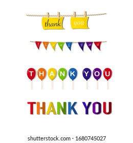 Thank You Characters Yellow Sign Triangular Stock Vector (Royalty Free ...