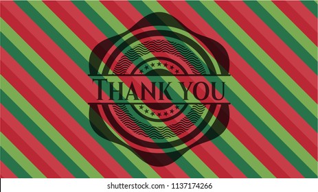 Thank you christmas colors style badge.