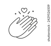 Thank You Clapping Hands Celebration icon outline, Hands clapping icon.