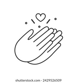 Thank You Clapping Hands Celebration icon outline, Hands clapping icon.