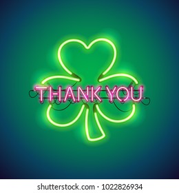 Thank you with clover glowing neon sign makes it quick and easy to customize your project. Each of object is named and placed in a symbol panel. Used neon vector brushes are included.