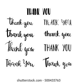 Thank You Collection Labels Handwritten Ink Stock Vector (Royalty Free ...