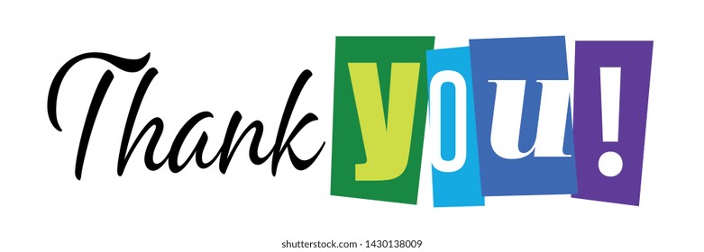 Thank You Colored Cut Letters Stock Vector (Royalty Free) 1430138009 ...