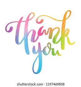 THANK YOU colorful brush calligraphy banner