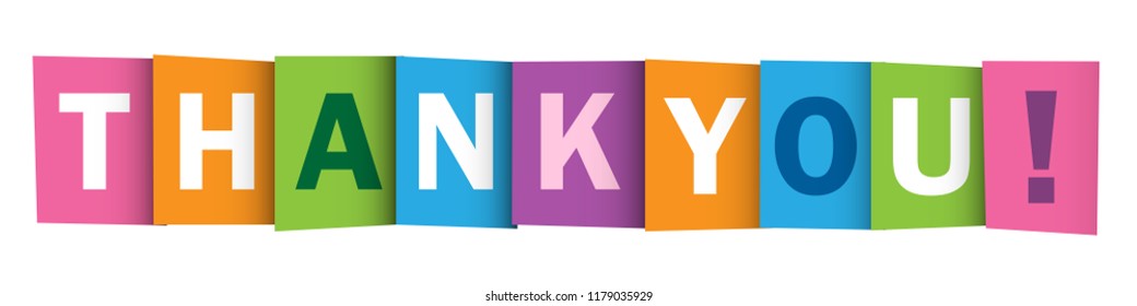 THANK YOU! colorful letters banner