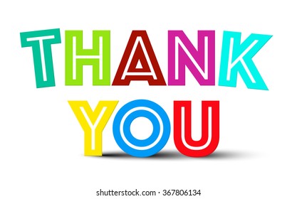 Thank You Colorful Title On White Stock Vector (Royalty Free) 367806134 ...