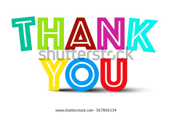 Thank You Colorful Title On White Stock Vector (Royalty Free) 367806134