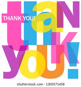 THANK YOU! colorful typography banner