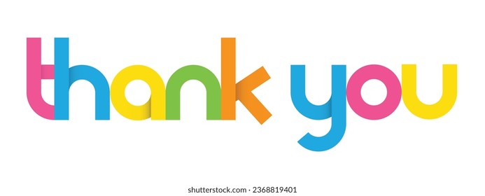 THANK YOU colorful vector geometric typography banner