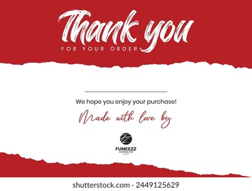 Thank you Compliment card design layout. Thank you for your order card with text spice. illustration vector.