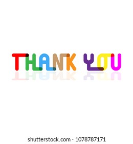 thank you in connected colorfull rounded letter