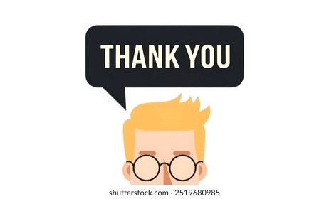 thank you creative banner,minimalistic flat vector illustration,plain background