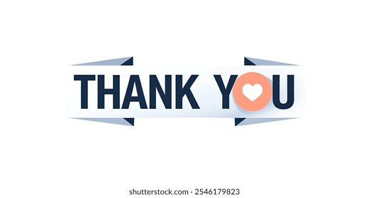 THANK YOU creative banner,minimalistic flat vector illustration,plain background